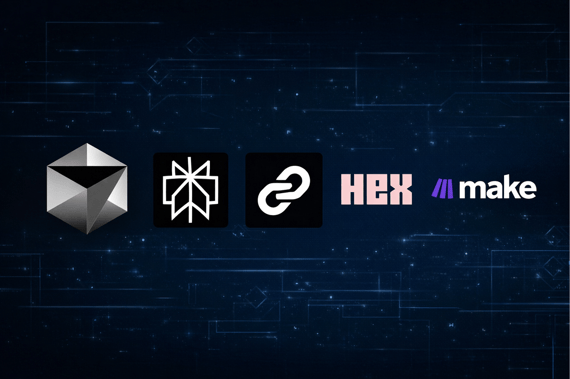 Les logos des 5 outils d'IA sont visbiles : Cursor, Perplexity, Langchain, Hex et Make.