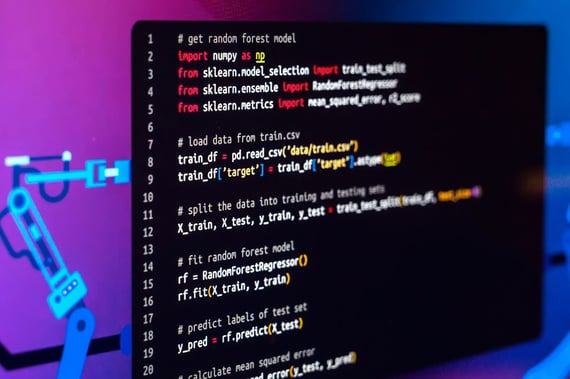 Écran d'ordinateur présentant des lignes de codes.